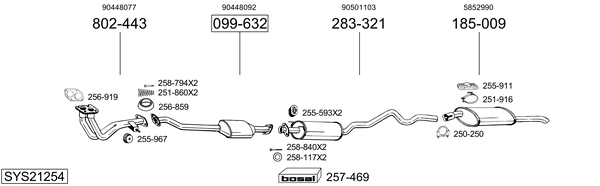 Sistema de gases de escape Vauxhall ASTRA Mk III Estate