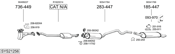 Sistema de gases de escape Vauxhall ASTRA Mk III Estate