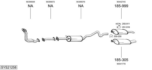 Sistema de gases de escape Vauxhall ASTRA Mk III Hatchback