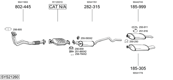 Sistema de gases de escape Vauxhall ASTRA Mk III Hatchback