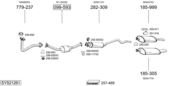 Sistema de gases de escape Vauxhall ASTRA Mk III Hatchback