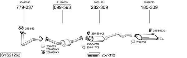 Sistema de gases de escape Vauxhall ASTRA Mk III Hatchback