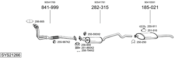 Sistema de gases de escape Vauxhall ASTRA Mk III Saloon