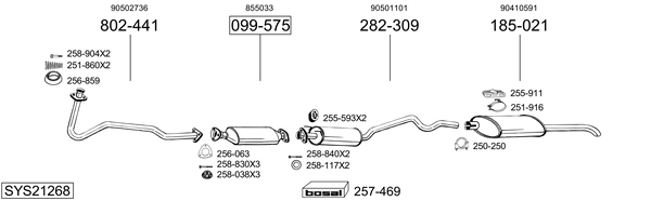 Sistema de gases de escape Vauxhall ASTRA Mk III Saloon