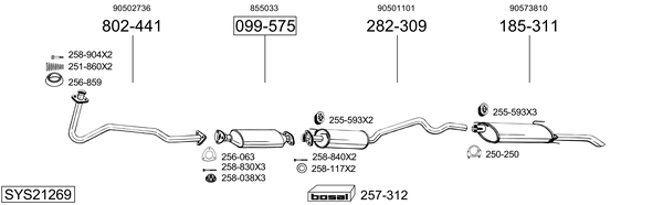 Sistema de gases de escape Vauxhall ASTRA Mk III Saloon