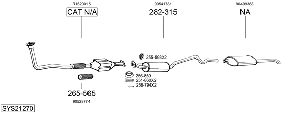 Sistema de gases de escape Vauxhall ASTRA Mk III Saloon