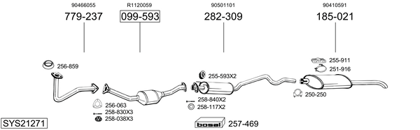 Sistema de gases de escape Vauxhall ASTRA Mk III Saloon