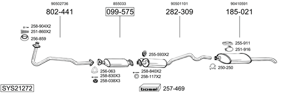 Sistema de gases de escape Vauxhall ASTRA Mk III Saloon