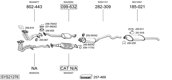 Sistema de gases de escape Vauxhall ASTRA Mk III Saloon