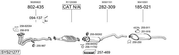 Sistema de gases de escape Vauxhall ASTRA Mk III Saloon