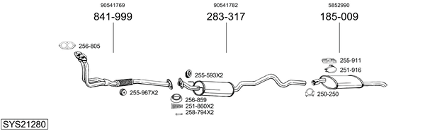 Sistema de gases de escape Vauxhall ASTRA Mk III Estate