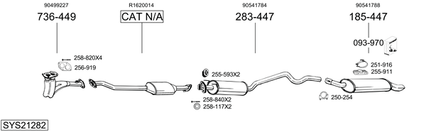 Sistema de gases de escape Vauxhall ASTRA Mk III Estate