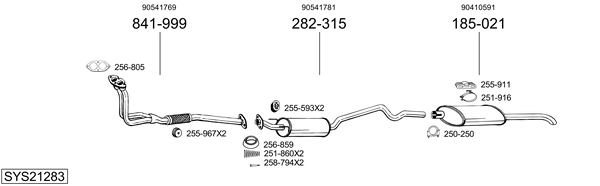 Sistema de gases de escape Vauxhall ASTRA Mk III Saloon