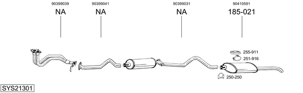 Sistema de gases de escape Vauxhall ASTRA Mk II Belmont