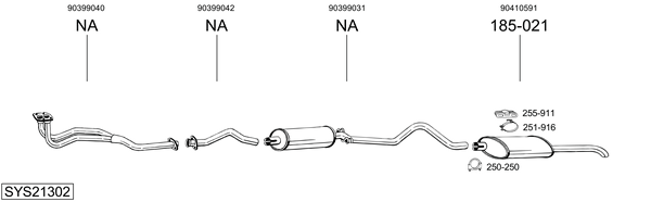 Sistema de gases de escape Vauxhall ASTRA Mk II Belmont