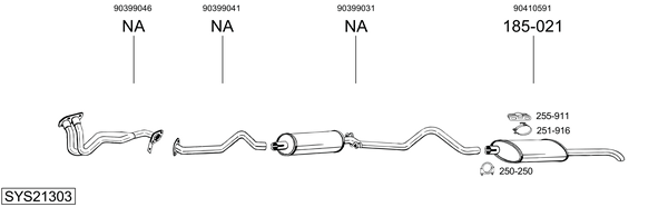 Sistema de gases de escape Vauxhall ASTRA Mk II Belmont