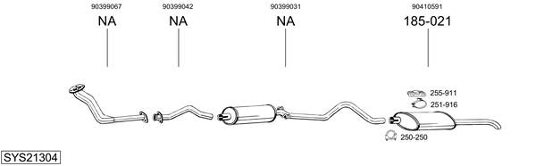 Sistema de gases de escape Vauxhall ASTRA Mk II Belmont