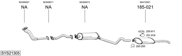 Sistema de gases de escape Vauxhall ASTRA Mk II Belmont