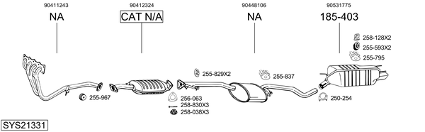 Sistema de gases de escape Vauxhall CALIBRA