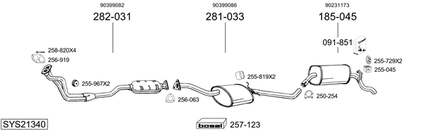Sistema de gases de escape Vauxhall CARLTON Mk III Saloon