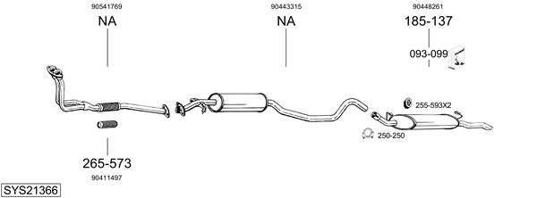 Sistema de gases de escape Vauxhall CAVALIER Mk III Hatchback