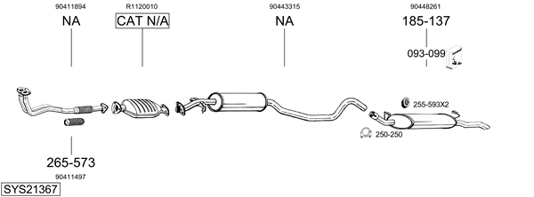Sistema de gases de escape Vauxhall CAVALIER Mk III Hatchback