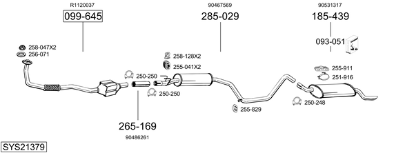 Sistema de gases de escape Vauxhall COMBO Mk I