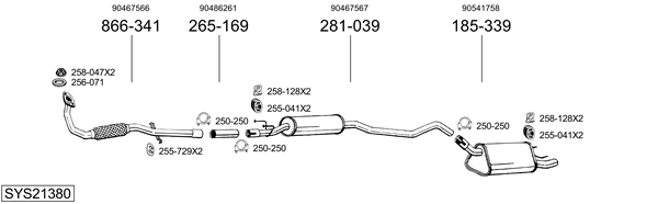Sistema de gases de escape Vauxhall CORSAVAN Mk I Hatchback Van