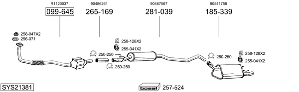 Sistema de gases de escape Vauxhall CORSAVAN Mk I Hatchback Van