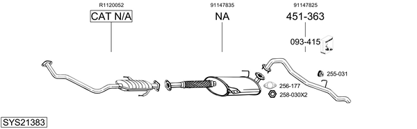 Sistema de gases de escape Vauxhall FRONTERA Mk I Sport