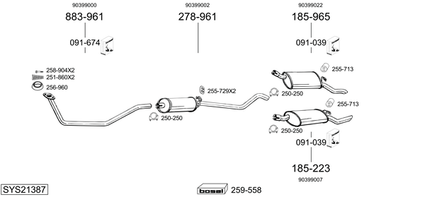 Sistema de gases de escape Vauxhall NOVA Hatchback