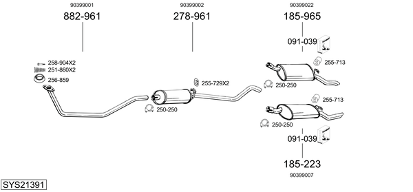 Sistema de gases de escape Vauxhall NOVA Hatchback