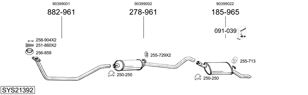 Sistema de gases de escape Vauxhall NOVA Hatchback