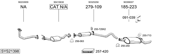 Sistema de gases de escape Vauxhall NOVA Hatchback
