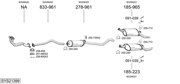 Sistema de gases de escape Vauxhall NOVA Hatchback