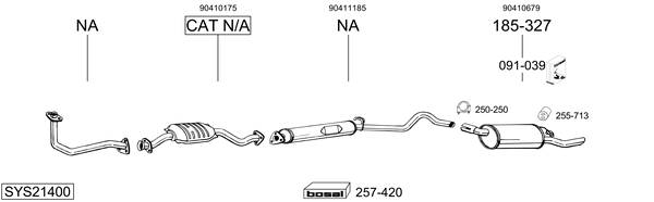 Sistema de gases de escape Vauxhall NOVA Hatchback