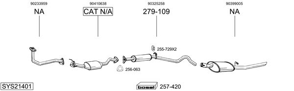 Sistema de gases de escape Vauxhall NOVA Saloon