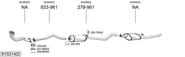 Sistema de gases de escape Vauxhall NOVA Saloon