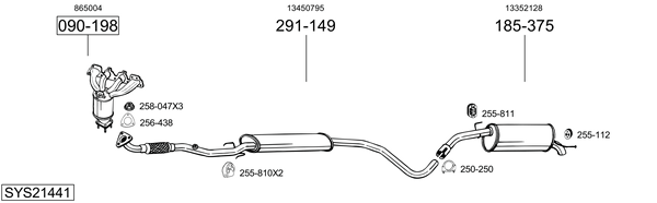 Sistema de gases de escape Vauxhall ADAM