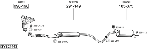 Sistema de gases de escape Vauxhall ADAM