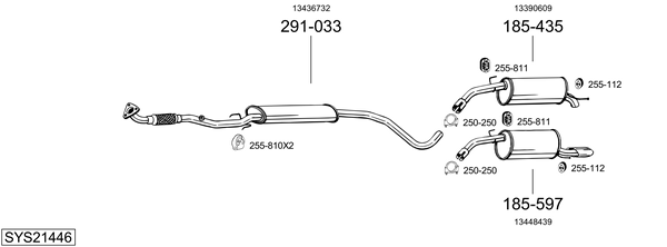 Sistema de gases de escape Vauxhall ADAM