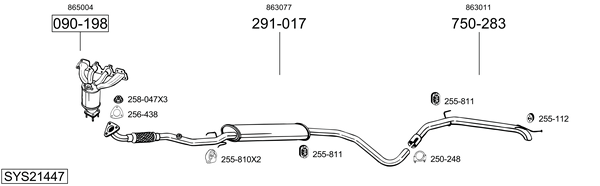 Sistema de gases de escape Opel ADAM