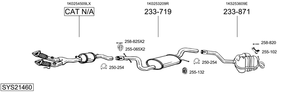 Sistema de gases de escape Skoda OCTAVIA II