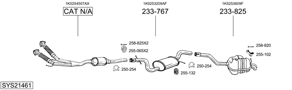 Sistema de gases de escape Skoda OCTAVIA II