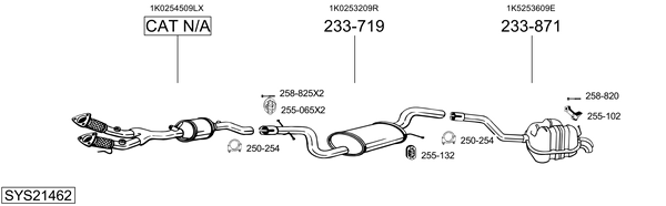 Sistema de gases de escape Skoda OCTAVIA II Combi