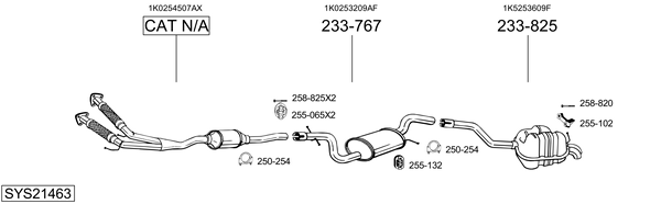 Sistema de gases de escape Skoda OCTAVIA II Combi