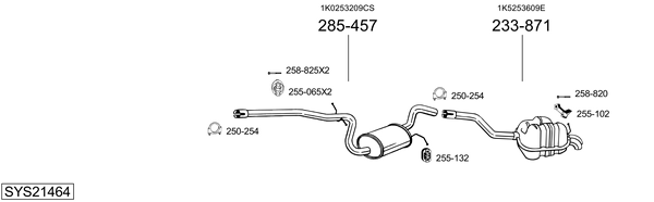 Sistema de gases de escape Skoda OCTAVIA II Combi