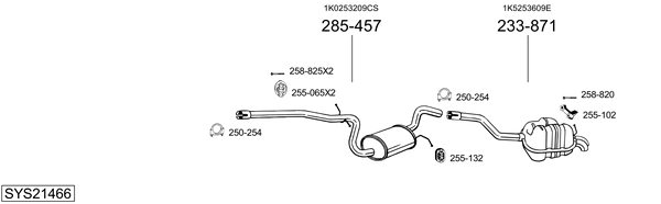 Sistema de gases de escape Skoda OCTAVIA II