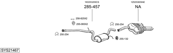 Sistema de gases de escape Skoda OCTAVIA II