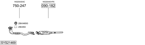 Sistema de gases de escape Skoda OCTAVIA II